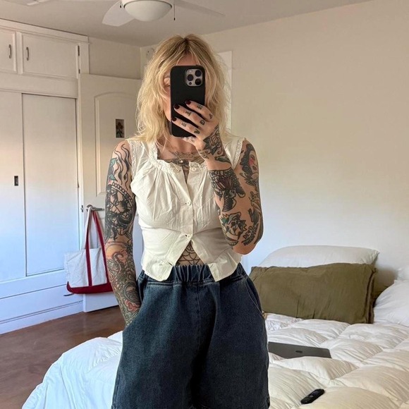 Vintage Antique Edwardian early 1900s Button up Corset Cover - Picture 8 of 8